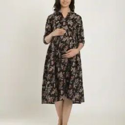 Women Floral Print Fit & Flare Dress-image-65