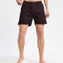 Men Micro Print Boxers with Elasticated Waist-image-46