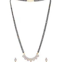 Mangalsutra Necklace & Earrings Set-image-6
