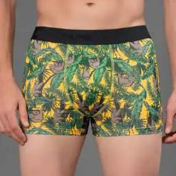Men Botanical Print Trunks with Elasticated Waistband-image-20