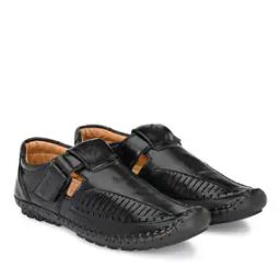 Laser-Cut Fisherman Sandals with Velcro Closure-image-86