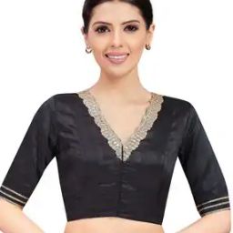 Women Embellished V-Neck Front-Open Blouse-image-1