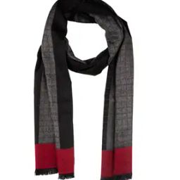 Checked Print Men Scarf with Fringed Hem-image-55