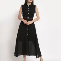 A-Line Dress with Detachable Belt-image-23