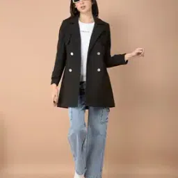 crimsoune club Women Regular Fit Double-Breasted Coat-picture-0