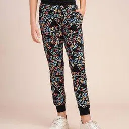 jack & jones Men Typographic Print Joggers with Elasticated Waist-picture-3