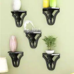 Set of 5 Wooden Wall Mount Shelves-48