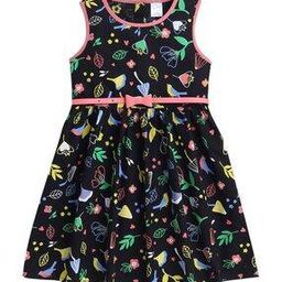 Girls Leaf Fit & Flare Dress with Round Neck-image-57
