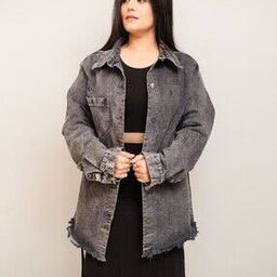 Women Oversized Fit Jacket with Button Closure-image-31