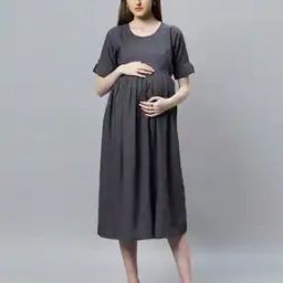 Women Fit and Flare Maternity Dress-image-101