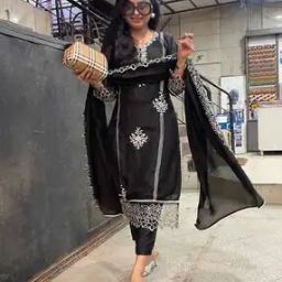 Women Embroidered Straight Kurta Suit Set-image-89