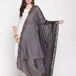 Embellished Dupatta with Lace Border-picture-48