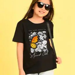 Girls Floral Print Oversized Crew-Neck T-Shirt-picture-21