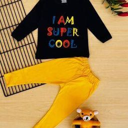 Typographic Print T-Shirt & Pyjamas Set-picture-46
