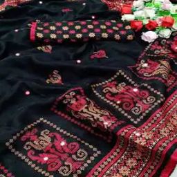 Printed Saree with Mirror Work-image-28