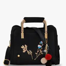 Embellished Messenger Bag with Detachable Strap-image-77