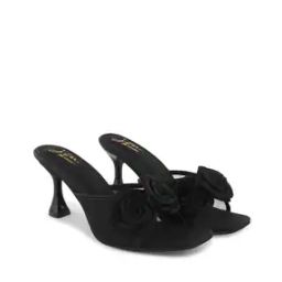 Women Kitten-Heeled Sandals with Floral Applique-image-14