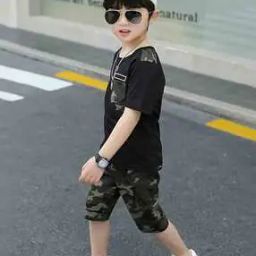 Boys Camouflage Print T-Shirt & Shorts Set-picture-21