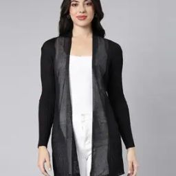 Women Ribbed Front Open Shrug-33