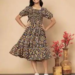 Girls Floral Print Tiered Dress-image-78