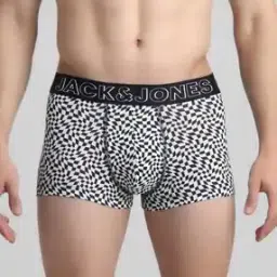 Men Checked Trunks with Elasticated Waist-image-22