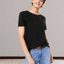 Crew-Neck T-shirt with Curved Hem-image-9