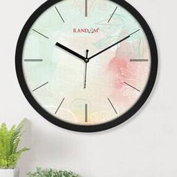 Floral Print Wall Clock with Round Shape-image-45
