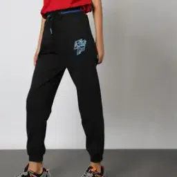 Women Joggers with Placement Print-image-3