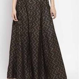 Chevron Print Flared Skirt with Tie-Up-image-21