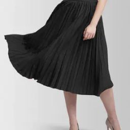Women A-Line Skirt with Elasticated Waist-image-50