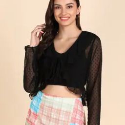 Textured Shrug with Tie-Up-48
