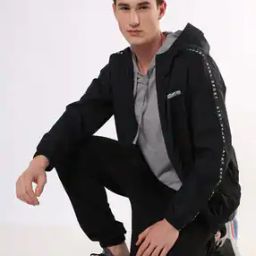 Zip-Front Hoodie with Printed Taping-picture-29