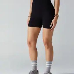 Women Striped High-Rise Shorts-image-30