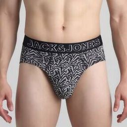Men Typographic Print Briefs with Elasticated Waist-picture-12