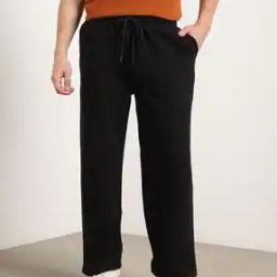 Men Straight Track Pants with Drawstring Waist-image-19