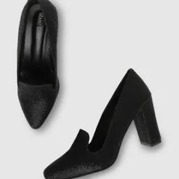 Reptilian Print Pointed-Toe Chunky Heeled Pumps-72