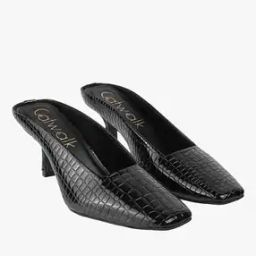 Croc-Embossed Kitten-Heeled Sandals-image-32