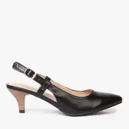 Slingback Heeled Sandals with Buckle Fastening-image-29