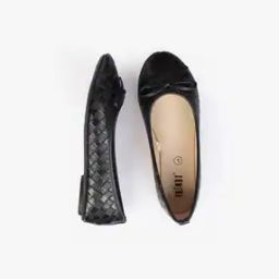 Kids Basket Weave Ballerinas with Bow Accent-picture-26