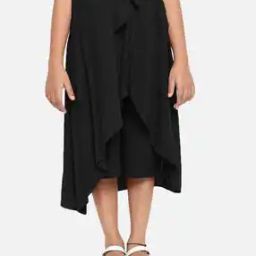 Asymmetrical Wrap Skirt with Tie-Up-picture-45