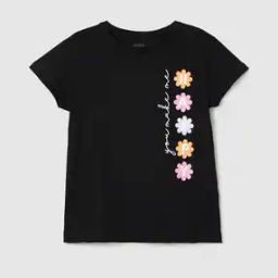 Girls Floral Print Regular Fit Round-Neck T-Shirt-image-49