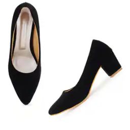 Pointed-Toe Chunky Heeled Shoes-10