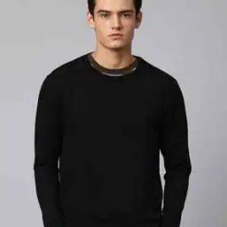 Crew-Neck Sweatshirt with Ribbed Hems-picture-39