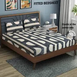 good homes 120 TC Geometric Print Double Size Bedsheet with Pillow Covers-picture-35