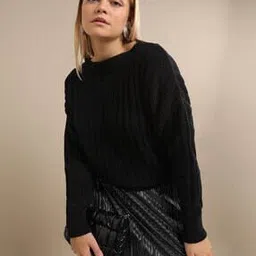 Textured Rib Boat-Neck Pullover-image-9