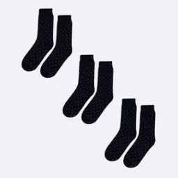 Unisex Pack of 3 Polka-Dot Mid-Calf Length Socks-image-23