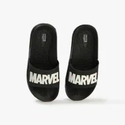 Boys Marvel Print SLip-On Slides-15