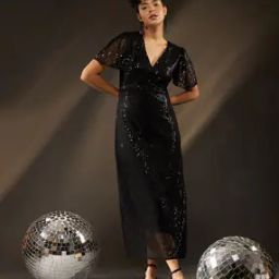 Embellished V-Neck A-Line Dress-picture-12