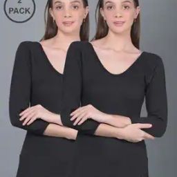 Women Pack of 2 Round-Neck Thermal Tops-image-64
