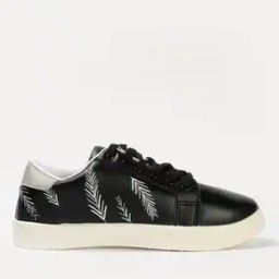 Women Leaf Print Lace-Up Shoes-13